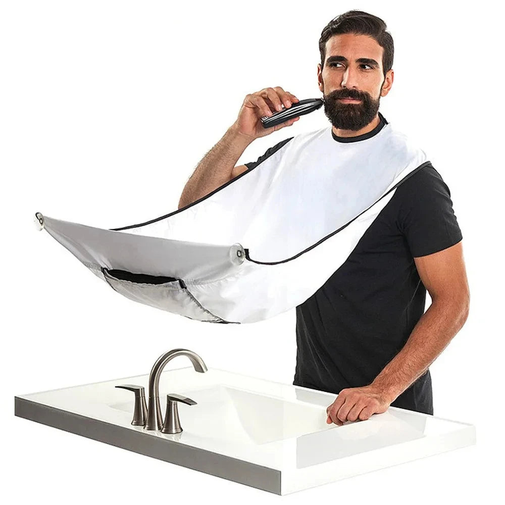 Male Shaving Apron Beard Catcher Cape Care Bib Face Shaved Hair Adult Bibs Shaver Cleaning Hairdresser Gift for Man Clean Apron Beauty World Shop