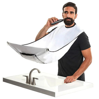 Male Shaving Apron Beard Catcher Cape Care Bib Face Shaved Hair Adult Bibs Shaver Cleaning Hairdresser Gift for Man Clean Apron Beauty World Shop