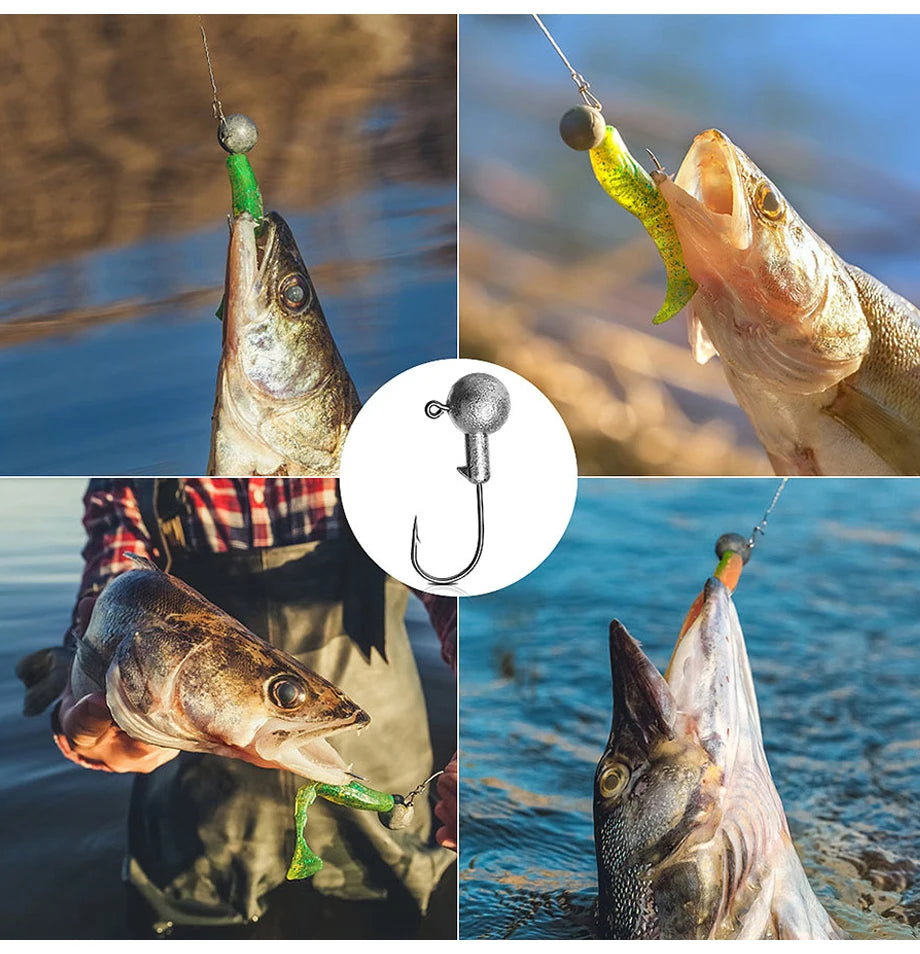 JYJ 1g 2g 3g 4g 5g 10g 20g 22g 25g 28g crank Jig head hook fishing hook head Jig lure hard bait soft worm jig hook for fishing Beauty World Shop