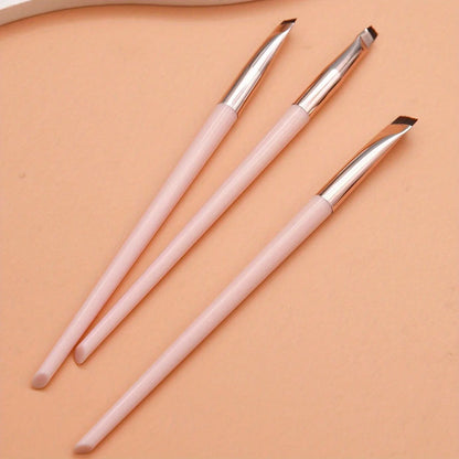 3pcs Makeup Brush Set,Blade eyeliner brush fine oblique head eyebrow brush outline eyeliner ultra-thin eye shadow brush makeup b Beauty World Shop