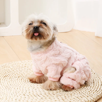 Pet Dog Clothes Cozy Soft Fleece Puppy Cat Jumpsuit For Small Medium Dogs Cats Winter Warm Clothes With Elasicity Yorkshire Pug