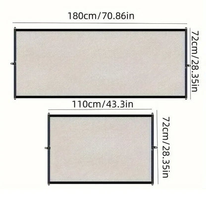 Heavy Duty Dog Barrier Fence with Hooks Insulated Net Foldable Breathable Mesh Mirror Door Pet Security Gate for Indoor Outdoor