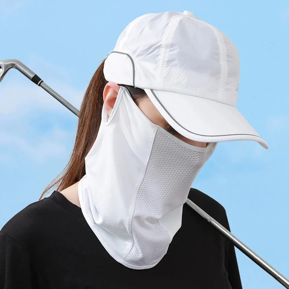Unisex UV Protection Outdoor Neck Wrap Cover Sports Sun Proof Bib Ice Silk Mask Face Cover Neck Wrap Cover Sunscreen Face Scarf Beauty World Shop