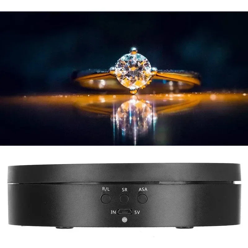 7.87 Inch 360 Degree Electric Rotating Stand with Remote Control for Jewelry Display,Photography and Video,3-position Adjustment Beauty World Shop