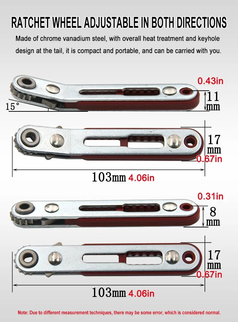 Multifunctional Bidirectional Forward and Reverse Ratchet Screwdriver Elbow Flat Head Wrench Cross Screwdriver Slotted Tool Beauty World Shop