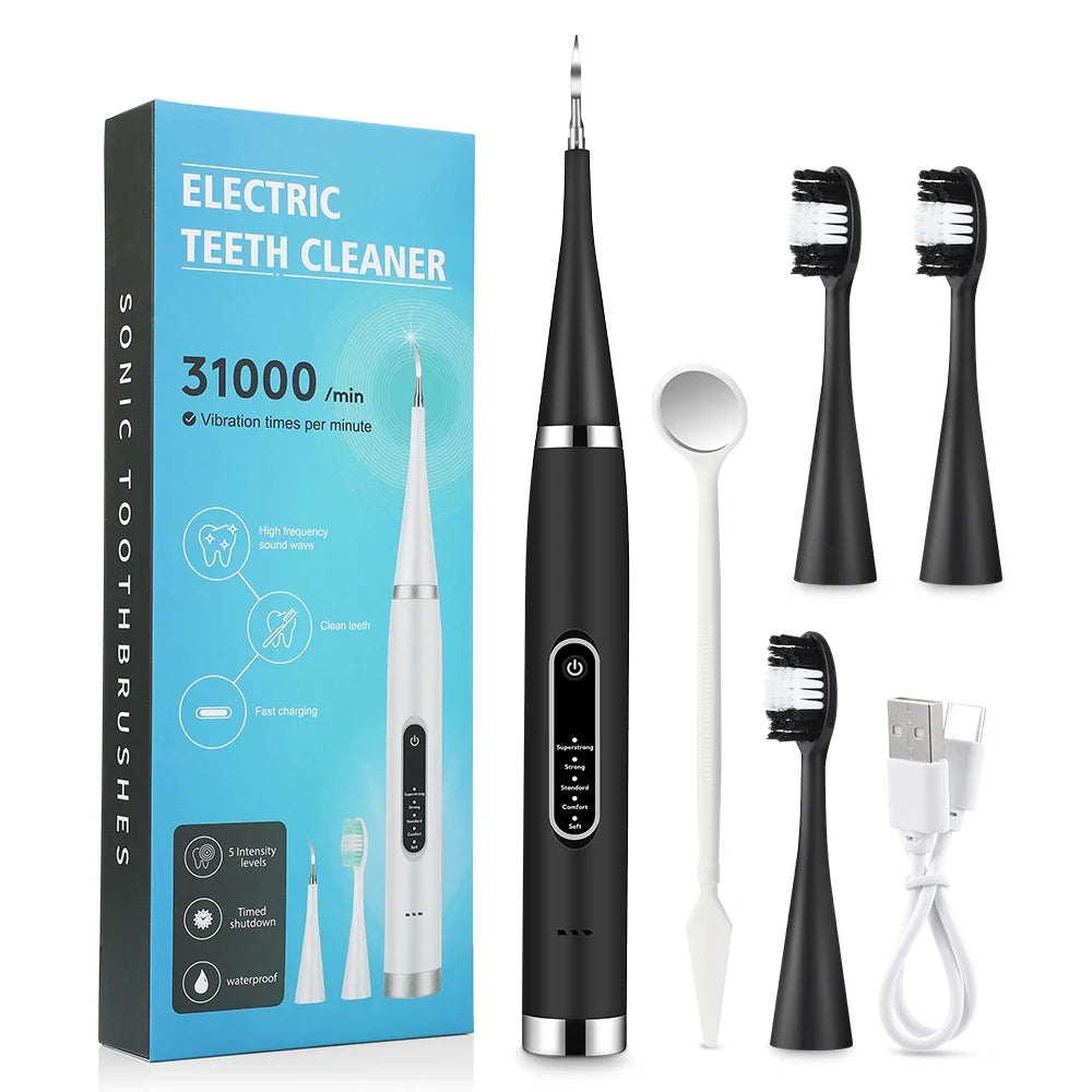 Electric Teeth Whitening Dental Calculus Scaler Plaque Coffee Stain Tartar Removal High Frequency Sonic Toothbrush Teeth Cleaner Beauty World Shop