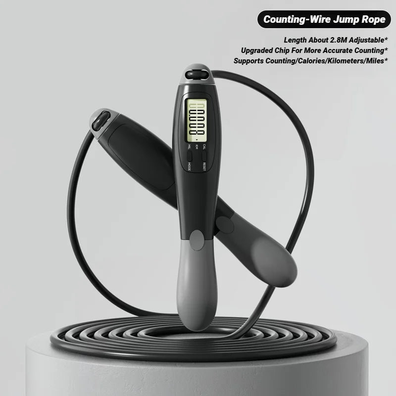 Counting Jump Rope Steel Skipping Exercise Adjustable Fitness Gym Training Home Equipment Sports Adult Student Exam Beauty World Shop