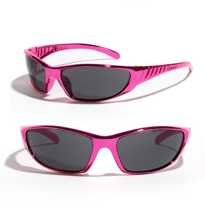 Y2K Silver Sunglasses Color Hollowed Out Future Sense Of Technology Hot Girls Net Red Sunglasses Women Sunglasses Trendy Men Beauty World Shop