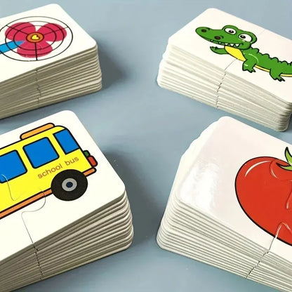 32 Pcs Enlightenment Card Matching Puzzle Early Education Cartoon Pattern Cognitive Boys and Girls Toys Beauty Fashion