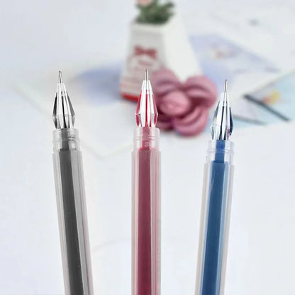 3pcs/mix Diamond tip Gel Pen Fine 0.38mm Large-capacity Black/Blue/Red ink Exam Signing Writing School Office Supplie Stationery Beauty World Shop