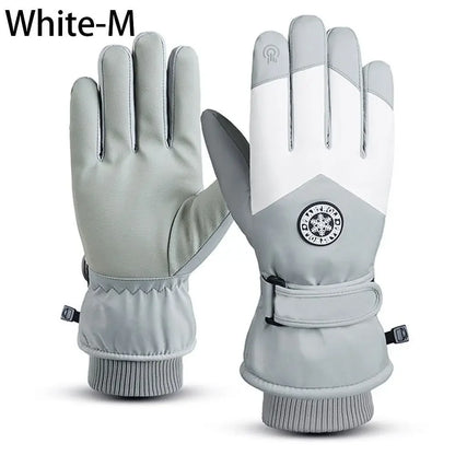 Winter Snowboard Ski Gloves PU Leather Non-slip Touch Screen Waterproof Motorcycle Cycling Fleece Warm Riding Gloves Beauty World Shop