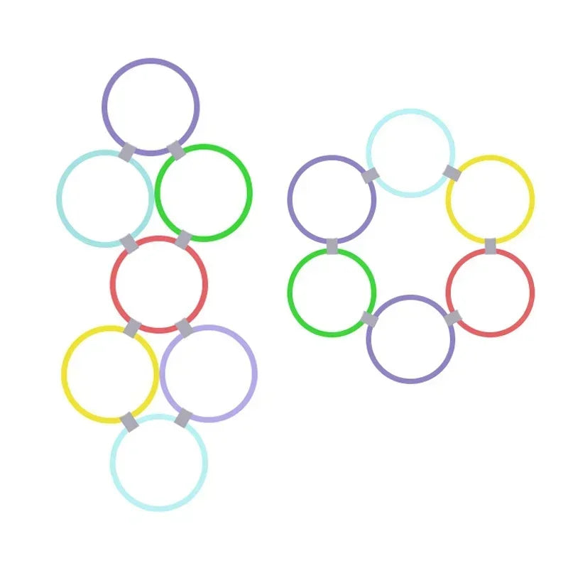 New Outdoor Kids Funny Physical Training Sport Toys Lattice Jump Ring Set Game 10 Hoops 10 Connectors for Park Play Boys Girls Beauty World Shop