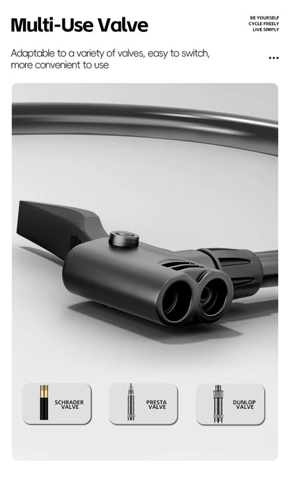 WEST BIKING 160PSI Bike Pump With Gauge Portable Stainless Steel Bike Pump Schrader Presta Valve Inflator Bike Accessories Beauty World Shop