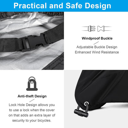Waterproof Cycle Bike Rain Cover, Bicycle Cover Rain Sun UV Dust Windproof With Lock Hole for Mountain, Road & Dirt Bike Beauty World Shop