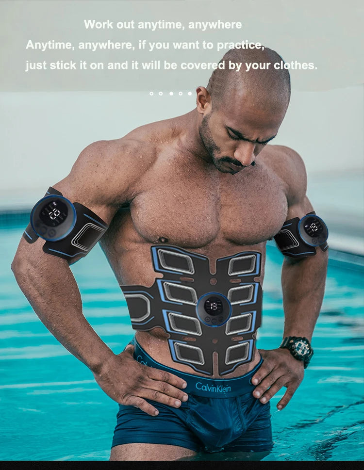 USB Rechargeable Abdominal Muscle Trainer Portable Abdominal Muscle Massager Electronic Training Belt Exercise Fitness Equipment Beauty World Shop