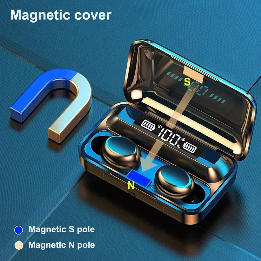 F9 Bluetooth Headphones 9D Stereo High Bass Sport Earphones Touch Control TWS Wireless Earbuds Waterproof Handsfree Headset Beauty World Shop