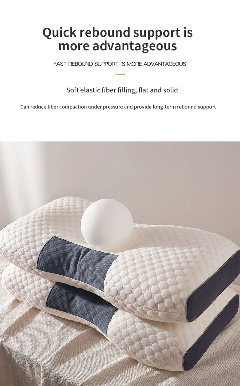 Honeycomb massage pillow pillow to protect cervical vertebra to help sleep home pillow core antibacterial and anti-mite NEW