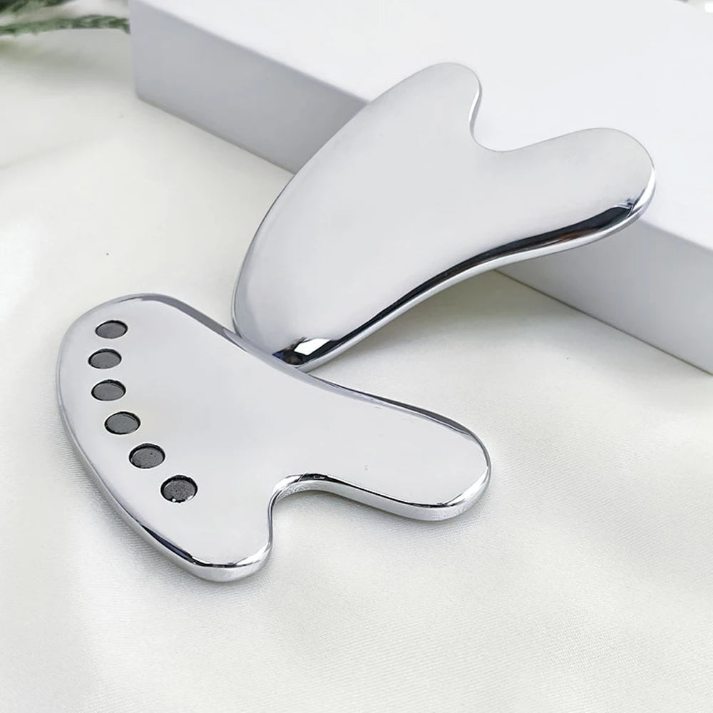 Professional Gua Sha Massage Tools, Stainless Steel Guasha Tool,Manual Massage Sticks for Jawline Sculpting & Puffiness Reducing Beauty World Shop