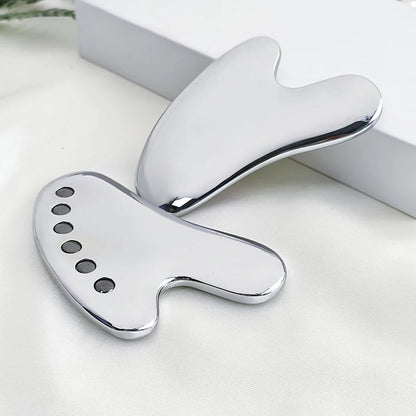 Professional Gua Sha Massage Tools, Stainless Steel Guasha Tool,Manual Massage Sticks for Jawline Sculpting & Puffiness Reducing Beauty World Shop