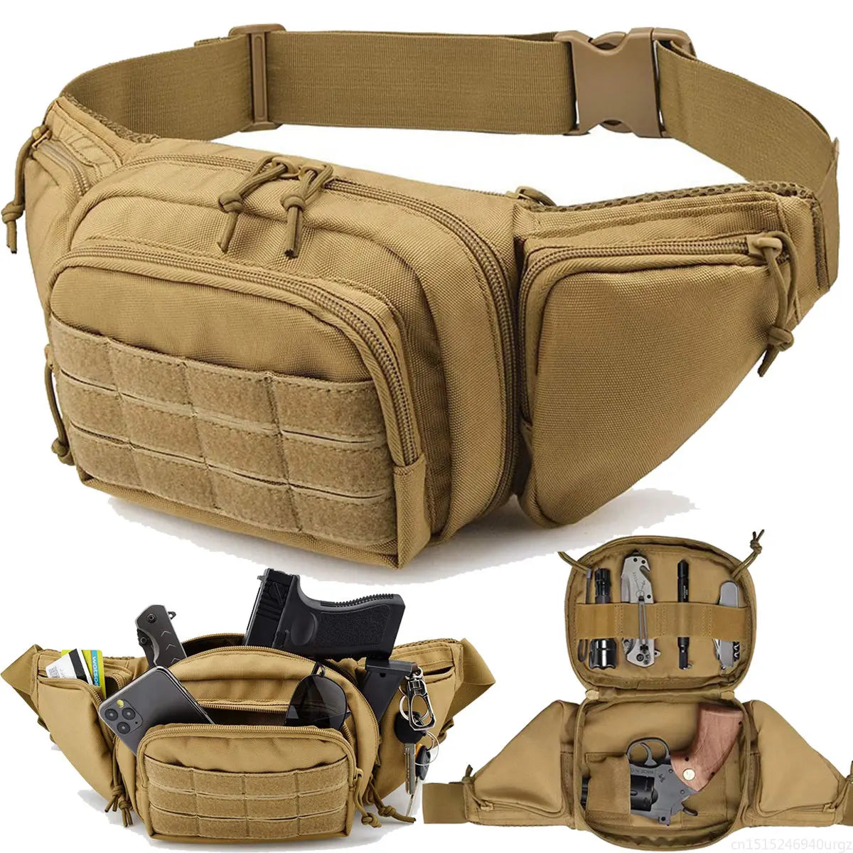 Men Waist Bag Belt Bumbag Waterproof Nylon Molle EDC Fanny Phone Pouch for Hunting Climbing Camping Beauty World Shop
