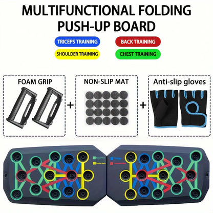 Push-up Board Set Portable Multifunctional Push-up Bar Foldable Fitness Equipment For Chest Abdomen Arms/Back Training Beauty World Shop