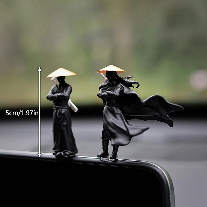Resin Mini Figurines Decorative 50mm Ancient Sino-Japanese Samurai Warriors Office Cubicle Home Desktop Car Interior Model Gifts Beauty World Shop