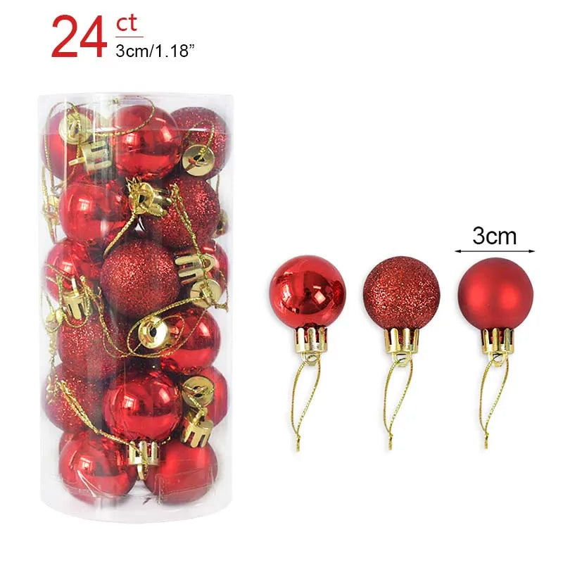 1box Christmas Balls Christmas Tree Ornaments Ball Xmas Hanging Tree Pendants Home Party Decor 2026 New Year Gift Noel Navidad Beauty World Shop