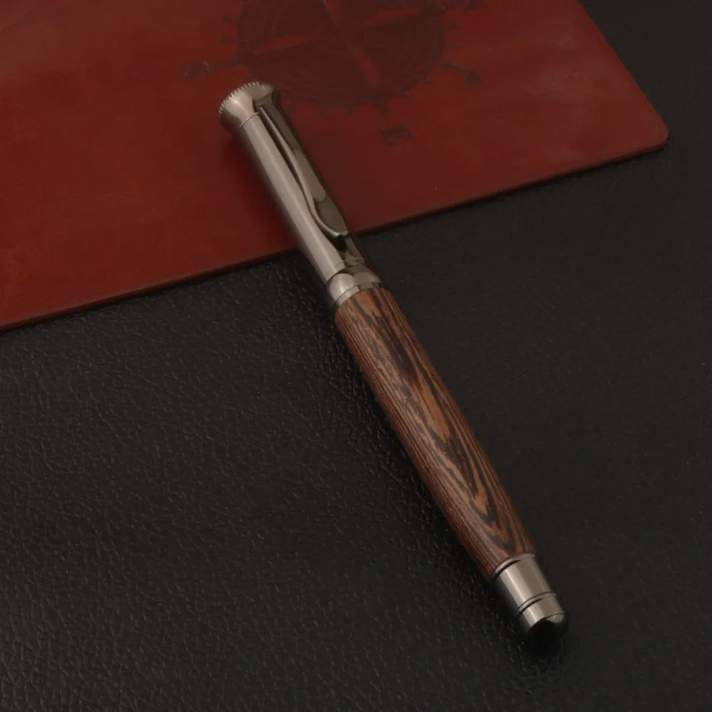 1pc wood Fountain Pen Tiger skin pattern Gun Grey Stationery Office School Supplies new ink pen Beauty World Shop