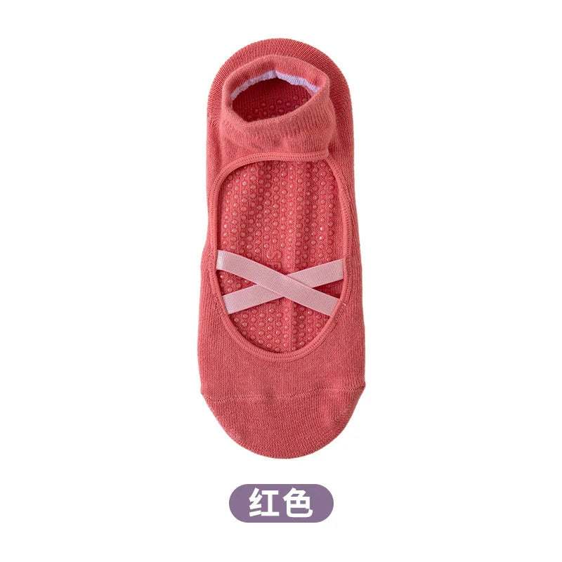 1pair Fashion Yoga Socks Anti Slip Women Professional Pilates Socks Cotton Dance Floor Trampoline Aerobics Fitness Sports Socks Beauty World Shop