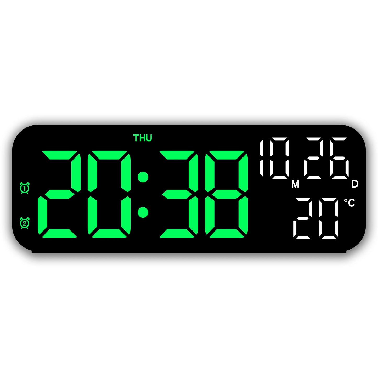 Digital Alarm Clock Temperature and Date Week Display Night Mode Table Clock Voice Control 12/24H Electronic LED Alarm Clocks Beauty World Shop