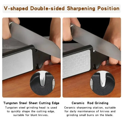 5 in1 Knife Sharpener Diamond Bars 400/1000 Multi-Tool Kitchen Knives Tungsten Steel Ceramic Grinding Double-Sided Whetstone 숫돌 Beauty World Shop