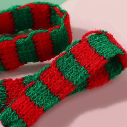 Mini Santa Knitted Hat & Scarf Small Christmas Costume for Cat Rabbit Doll Lollipop Bottle Cap DIY Xmas Party Dinner Decoration Beauty World Shop