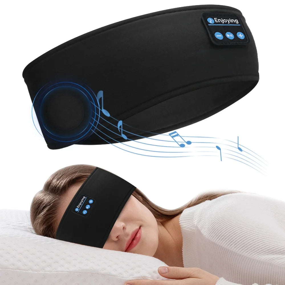 HOMEFISH BT Earphones Sports Sleeping Headband Elastic Wireless Headphones Music Eye Mask Wireless Bluetooth Headset Headband Beauty World Shop