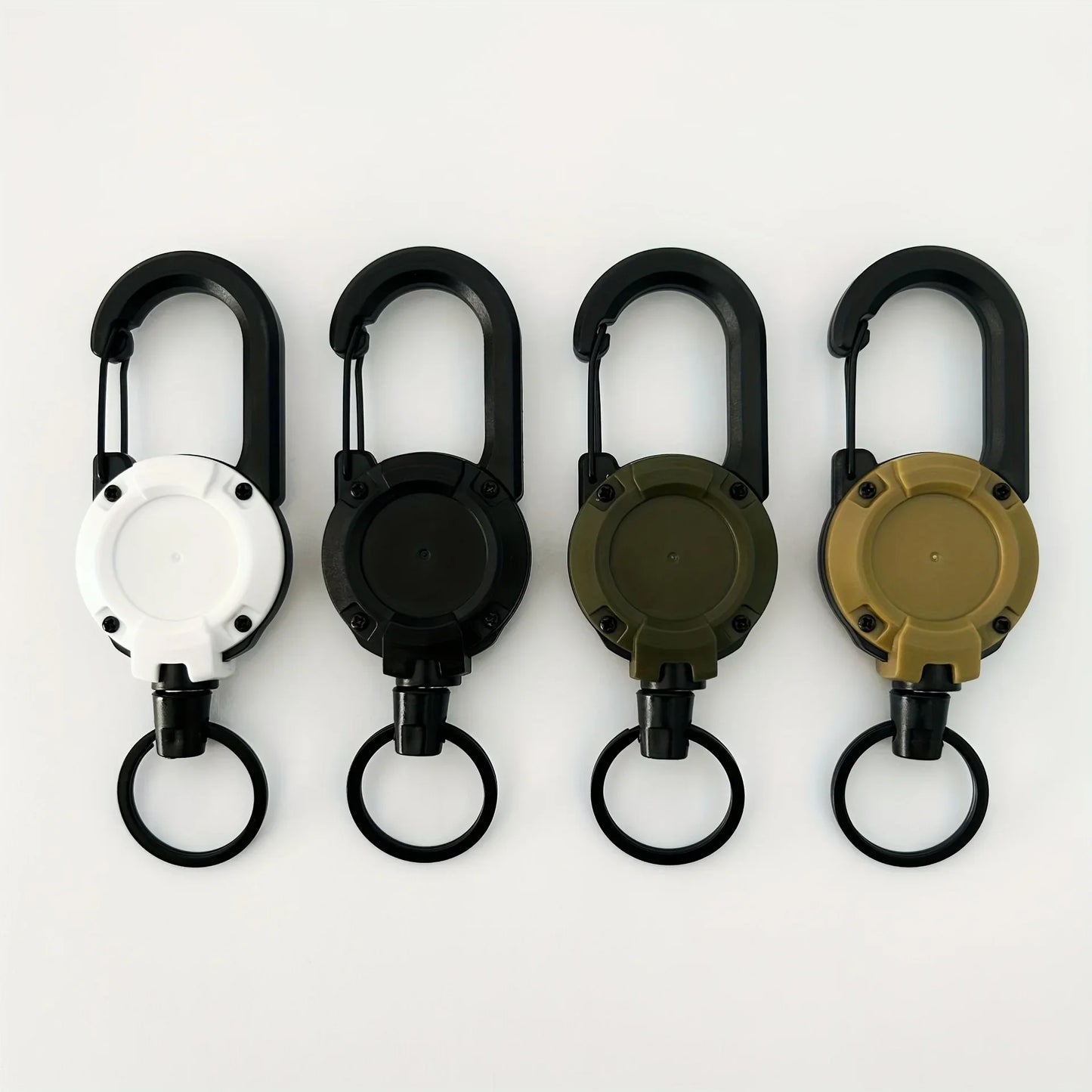 1/2/4pcs Extendable Retractable Holders Keychain Badge Reels Heavy Duty Clip With Carabiner Key Chain For Men Outdoor Bags Beauty Fashion