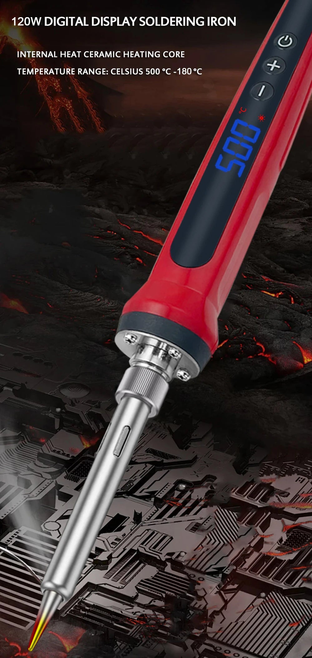 80W Soldering iron kit adjustable temperature LCD solder welding tools Ceramic heater soldering tips Tweezers soldering wire Beauty World Shop
