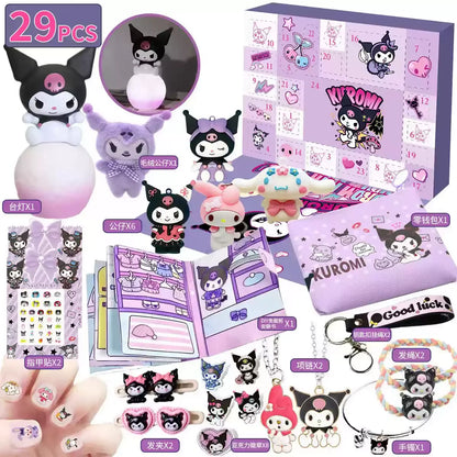 Cute Kuromi Cinnamoroll Melody Christmas Advent Calendar Kawaii Random Figure Ornament Anime Cartoon Keychain Kids Toy Gift Beauty World Shop