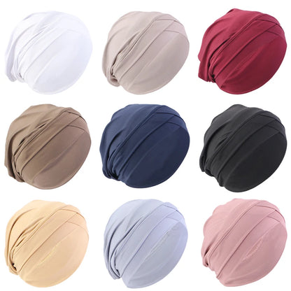 New Women cross muslim hijab inner hat Islamic UnderScarf Arab Wrap Chemo Bandana Muslim Scarf Hijab Bonnet Cap Indian Hat Beauty World Shop