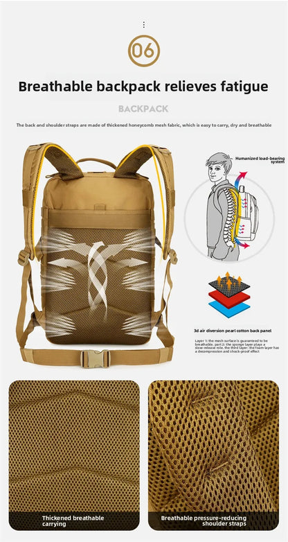 Adjustable Shoulder Straps Hiking Backpack Zipper Closure Travel Sports Camping Mountaineering Cycling Outdoor Unisex Foldable L Beauty World Shop