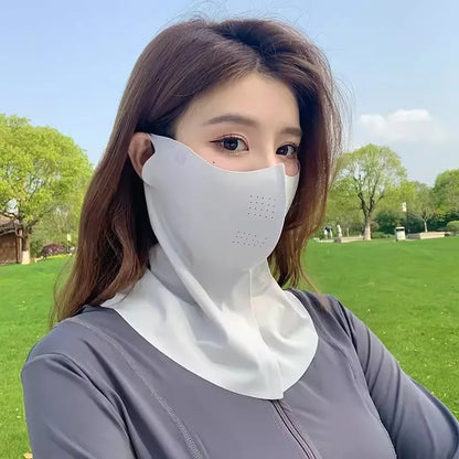 Women Summer UV Protection Neck Scarf Ice Silk Face Mask Cover Outdoor Wrap Cover Sports Cycling Sun Proof Sunscreen Dustproof Beauty World Shop
