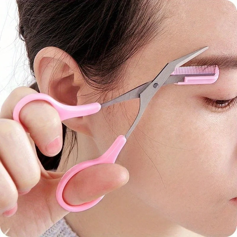 Stainless Steel Eyebrow Trimming Scissors With Comb, Safe Eyebrow Trimming Makeup Tool, Precise Creation Of Perfect Eyebrow Shap Beauty World Shop