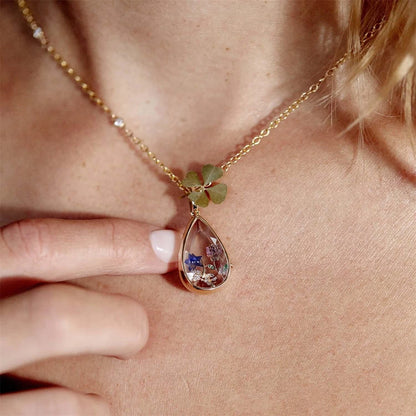 Heart of the Ocean can be opened necklace, water droplet pendant, niche cute small object, collarbone chain, color preservation Beauty World Shop