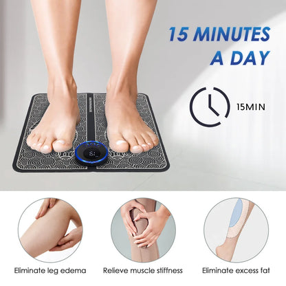 EMS Foot Massager Pad Relief Pain Relax Feet Acupoints Massage Electric Muscle Stimulation Improve Blood Circulation Relax Feet Beauty World Shop