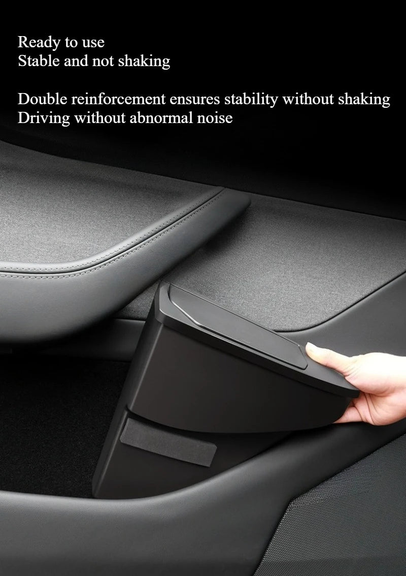 Front Door Storage Trash Can for Tesla Model Y Juniper 2025 Car Door Storage Box Multi Functional Storage Box Car Accessories Beauty World Shop