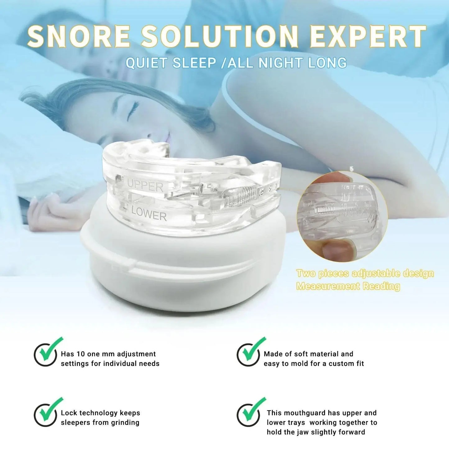 Adjustable Anti-Snoring Mouth Guard  Mouthpiece Sleeping Devices Bruxism Snoring Stopper Improve Sleep Mouthpiece Beauty Trend Shop
