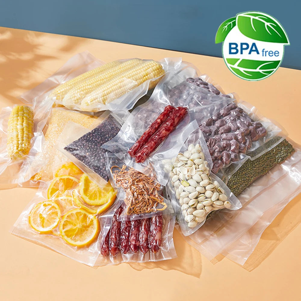 Vacuum Packaging Bags for Food 100pcs Food Storage Vacuum Bags for Vacuum Sealer Machine  Food Fresh Long Keeping Empty Bags Beauty World Shop