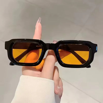 New Retro Rectangular Frame Sunglasses - Fashionable Retro Sunglasses With Uv400 Protection3007 Beauty World Shop