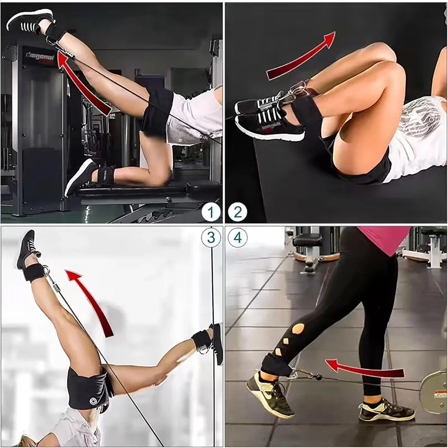 1Fitness Ankle Straps For Gantry Rear Kick Training Hip Exercise Lower Body Exercise - Adjustable Leg Straps Beauty World Shop