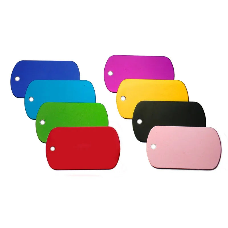 100Pcs Dog Tag Military Pet Id Tags Aluminum Name Pendant Blank Dog Tags Personalized Customized Dog Tag Beauty World Shop