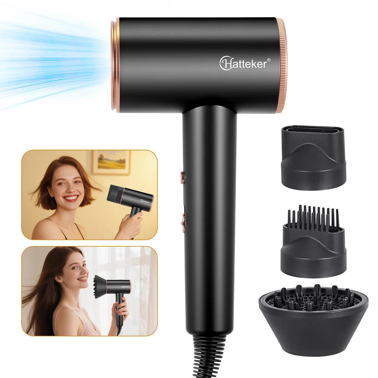 Salon 3200W Hair Dryer,Professional Ionic Hair Blow Dryer,High-speed Hair Dryer,Heat Protection Hairdryer,Hair Styling Hairdryer