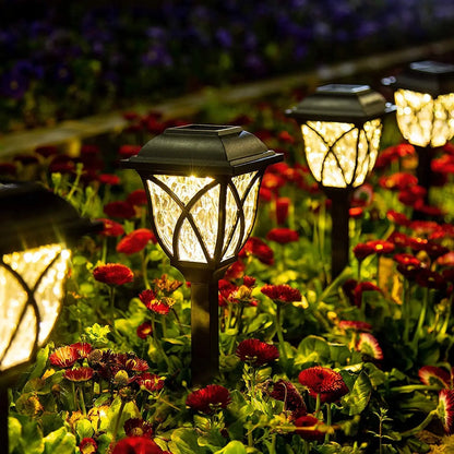 2pcs Led Solar Lawn Lights Outdoor Lamp Waterproof Warm Light Garden Courtyard For Walkway Path Villa Landscape Lights Beauty World Shop